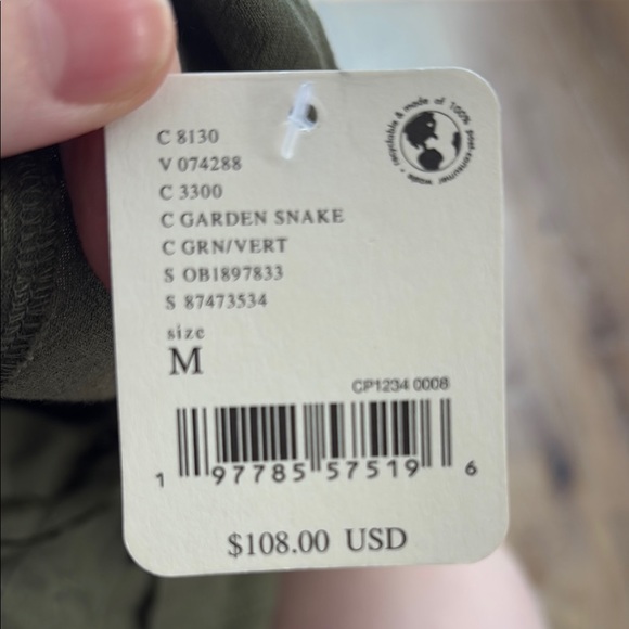 NWT Free People Ronnie Poplin Mini Dress - green - Picture 8 of 8